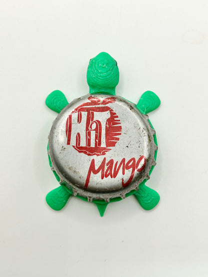 Hit Mango - Bottle Cap Magnet Turtle Shell Shocked Art