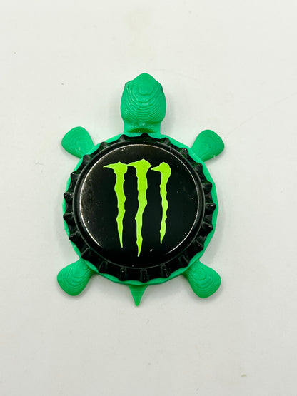 Monster Energy Drink - Bottle Cap Magnet Turtle Shell Shocked Art
