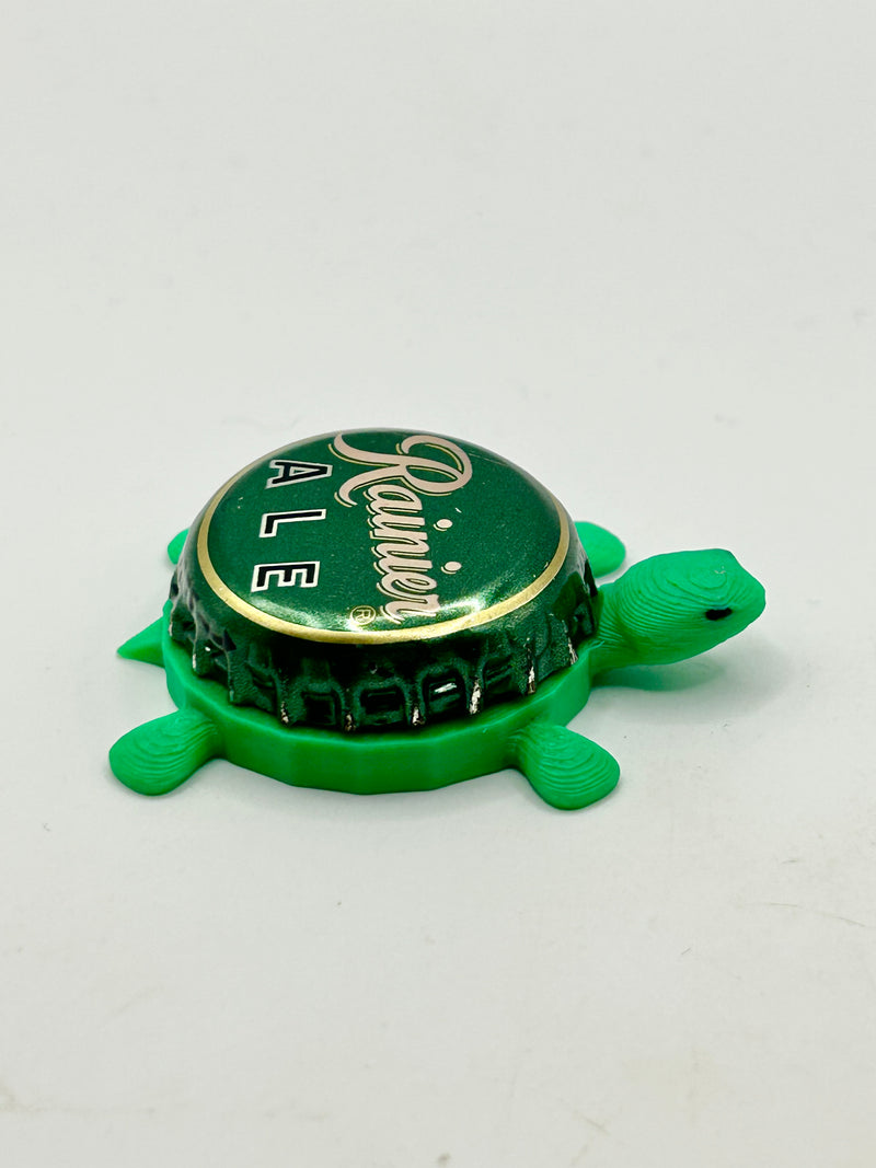 Rainier Ale - Bottle Cap Magnet Turtle Shell Shocked Art