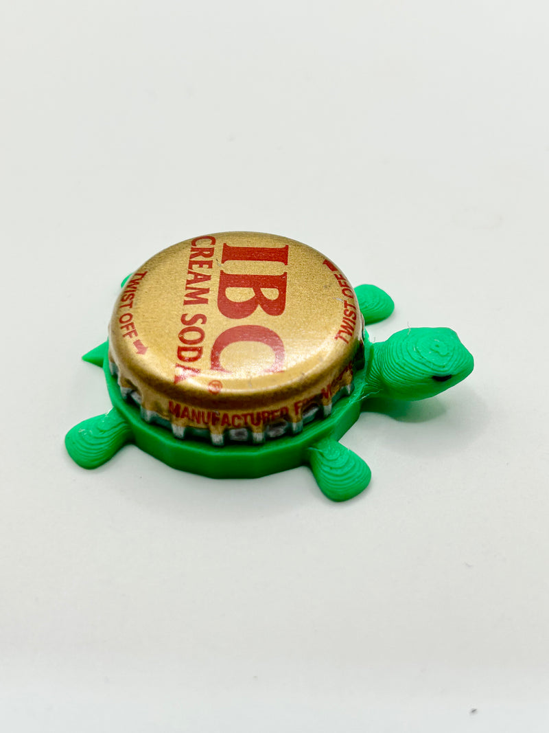 IBC Cream Soda - Bottle Cap Magnet Turtle Shell Shocked Art