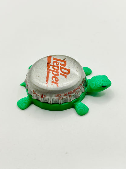 Dr Pepper Soda - Bottle Cap Magnet Turtle Shell Shocked Art