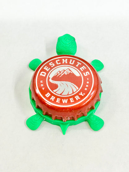 Deschutes Brewery (Red) - Bottle Cap Magnet Turtle Shell Shocked Art