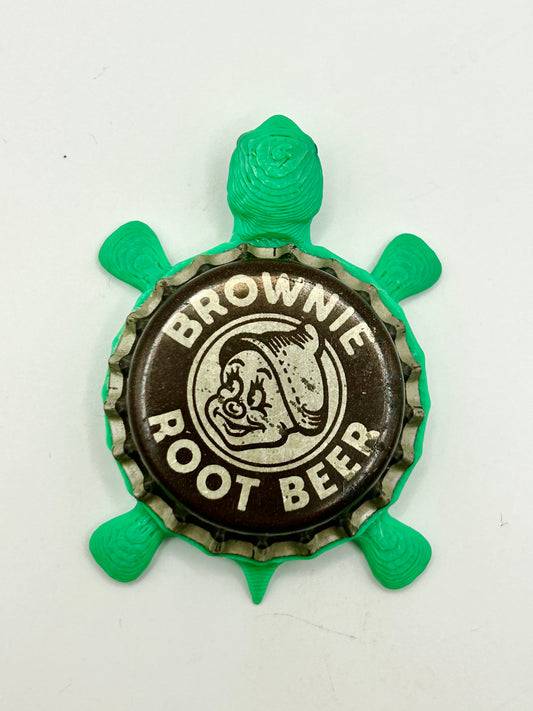 Brownie Root Beer (Vintage) - Bottle Cap Magnet Turtle