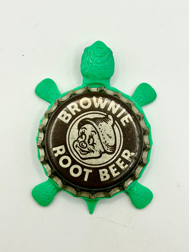 Brownie Root Beer (Vintage) - Bottle Cap Magnet Turtle Shell Shocked Art