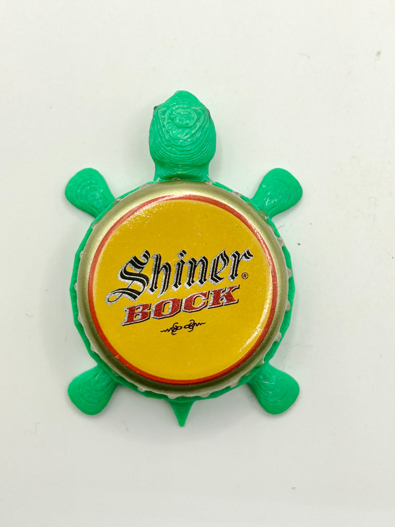 Shiner Bock Text (Vintage) - Bottle Cap Magnet Turtle Shell Shocked Art