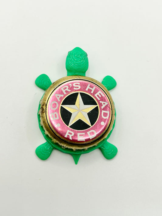 Boar’s Head Red - Bottle Cap Magnet Turtle