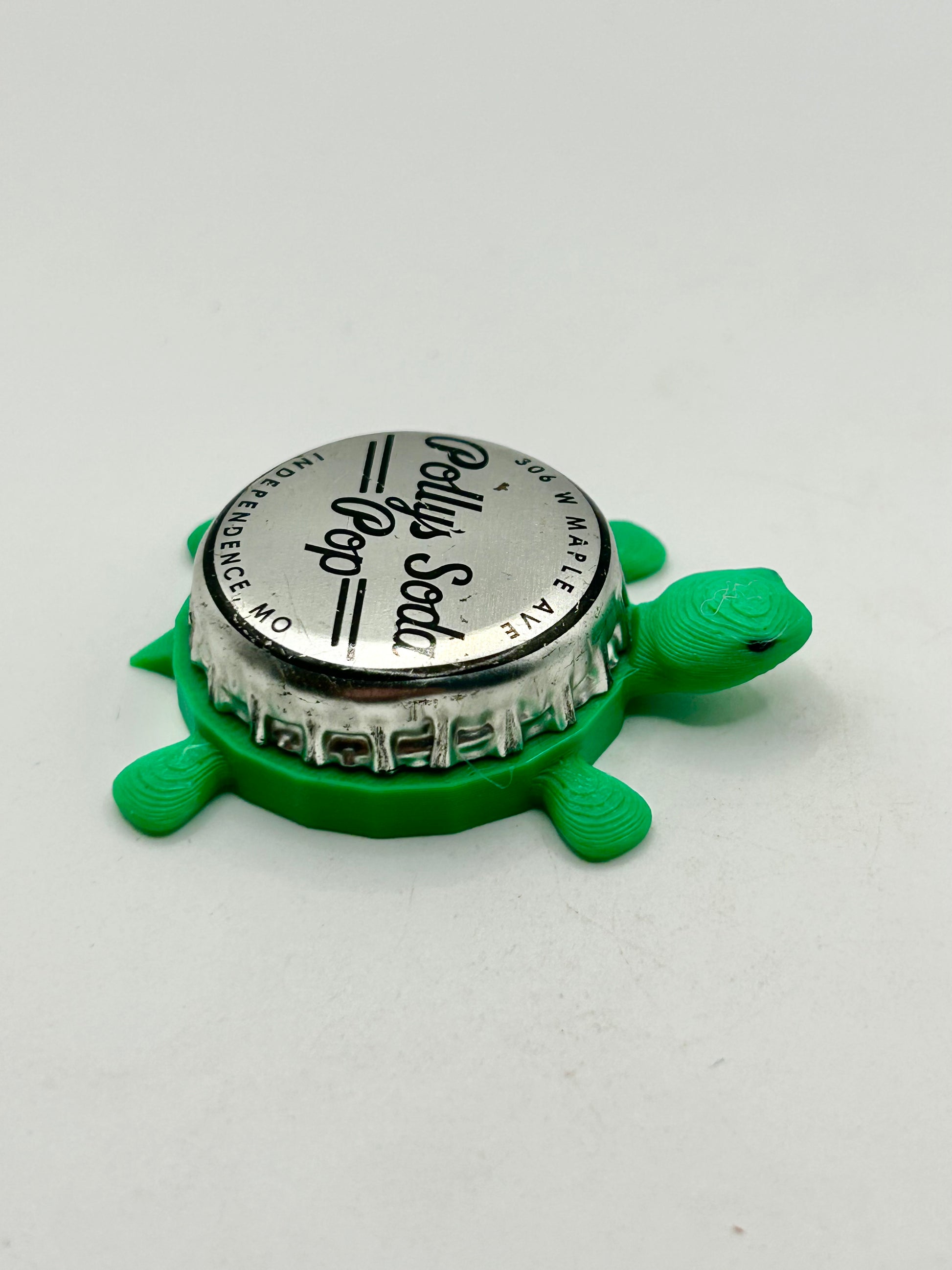 Polly’s Pop Soda - Bottle Cap Magnet Turtle Shell Shocked Art
