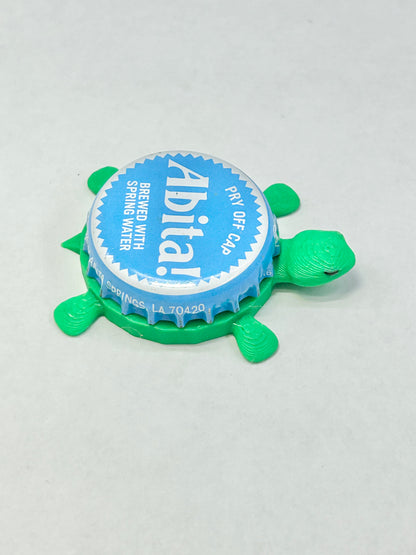 Abita Beer (Baby Blue Cap) - Bottle Cap Magnet Turtle Shell Shocked Art