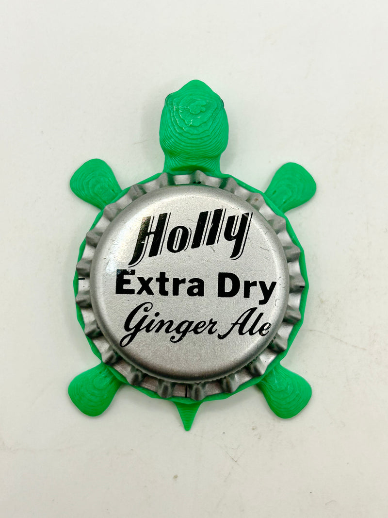 Holly Extra Dry Ginger Ale Soda (Vintage) - Bottle Cap Magnet Turtle (Copy) Shell Shocked Art