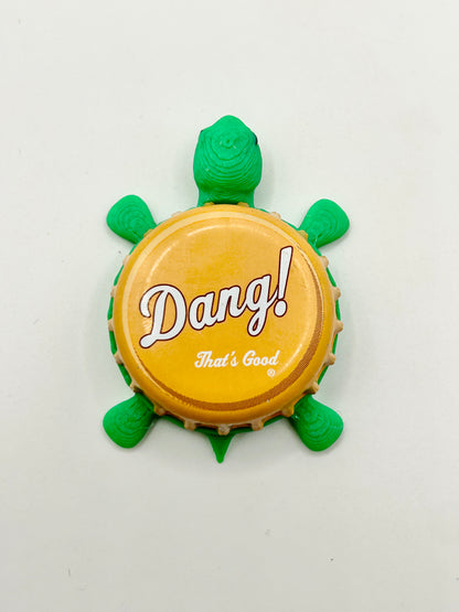 Dang! Root Beer - Bottle Cap Magnet Turtle Shell Shocked Art