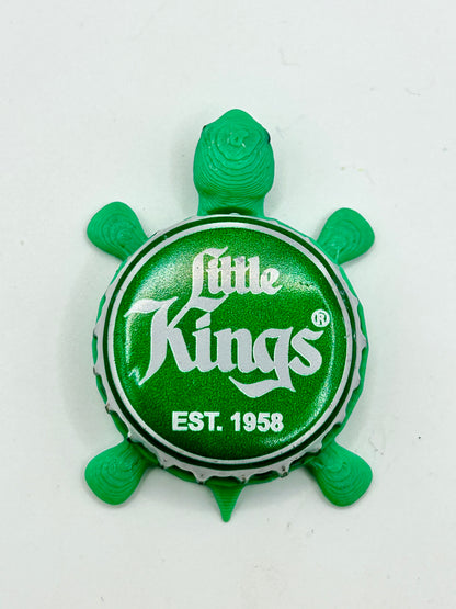 Little Kings Beer - Bottle Cap Magnet Turtle Shell Shocked Art