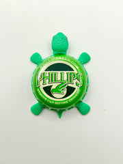 Phillips Beer - Bottle Cap Magnet Turtle Shell Shocked Art