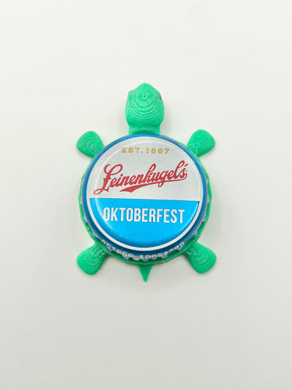 Leinenkugel's Oktoberfest - Bottle Cap Magnet Turtle Shell Shocked Art