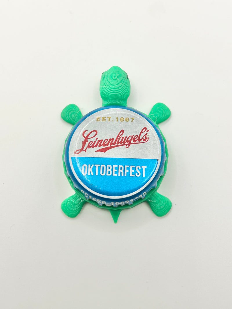 Leinenkugel's Oktoberfest - Bottle Cap Magnet Turtle Shell Shocked Art