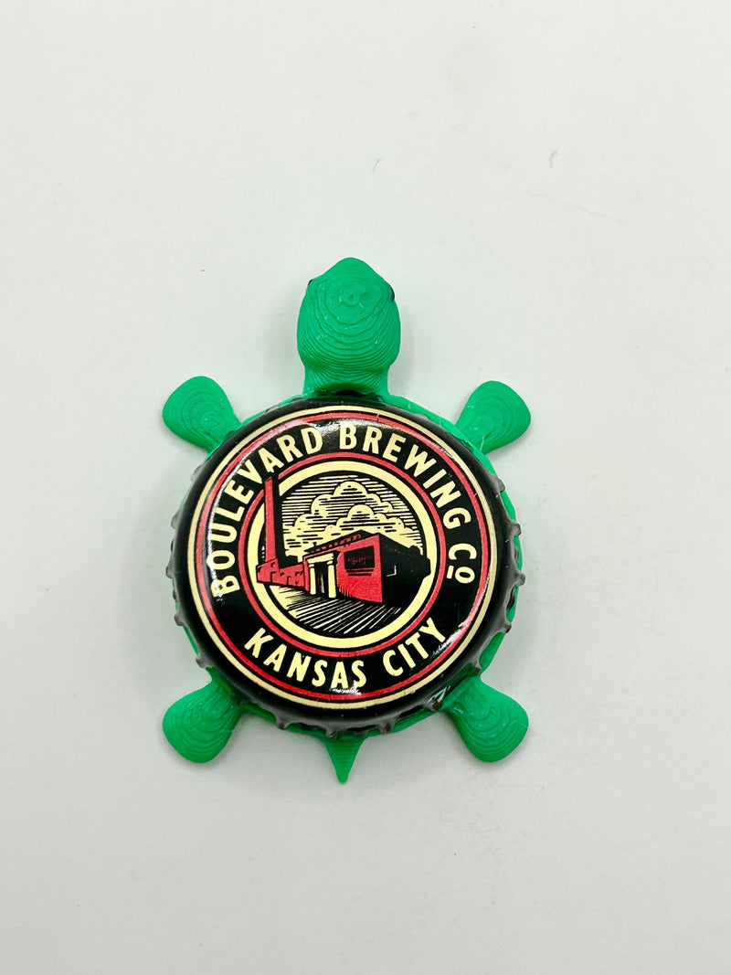Boulevard Brewing (Kansas City) - Bottle Cap Magnet Turtle Shell Shocked Art