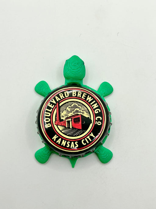 Boulevard Brewing (Kansas City) - Bottle Cap Magnet Turtle Shell Shocked Art