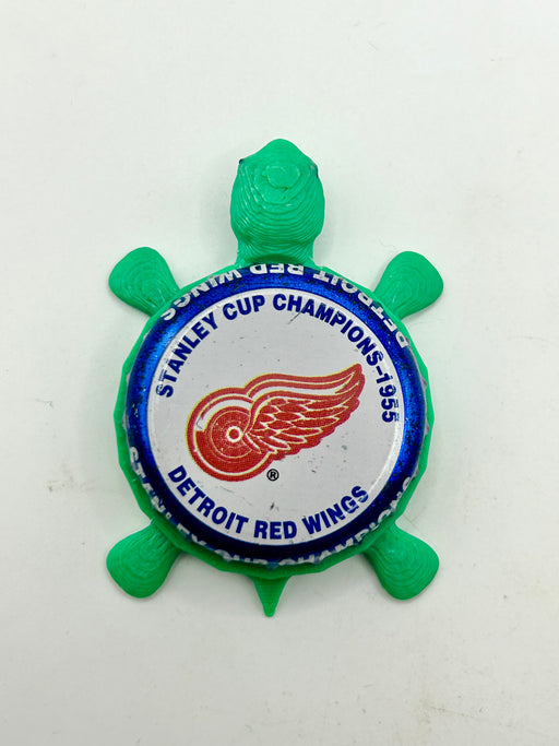 Detroit Red Wings Stanley Cup Champions (1955) - Bottle Cap Magnet Turtle Shell Shocked Art