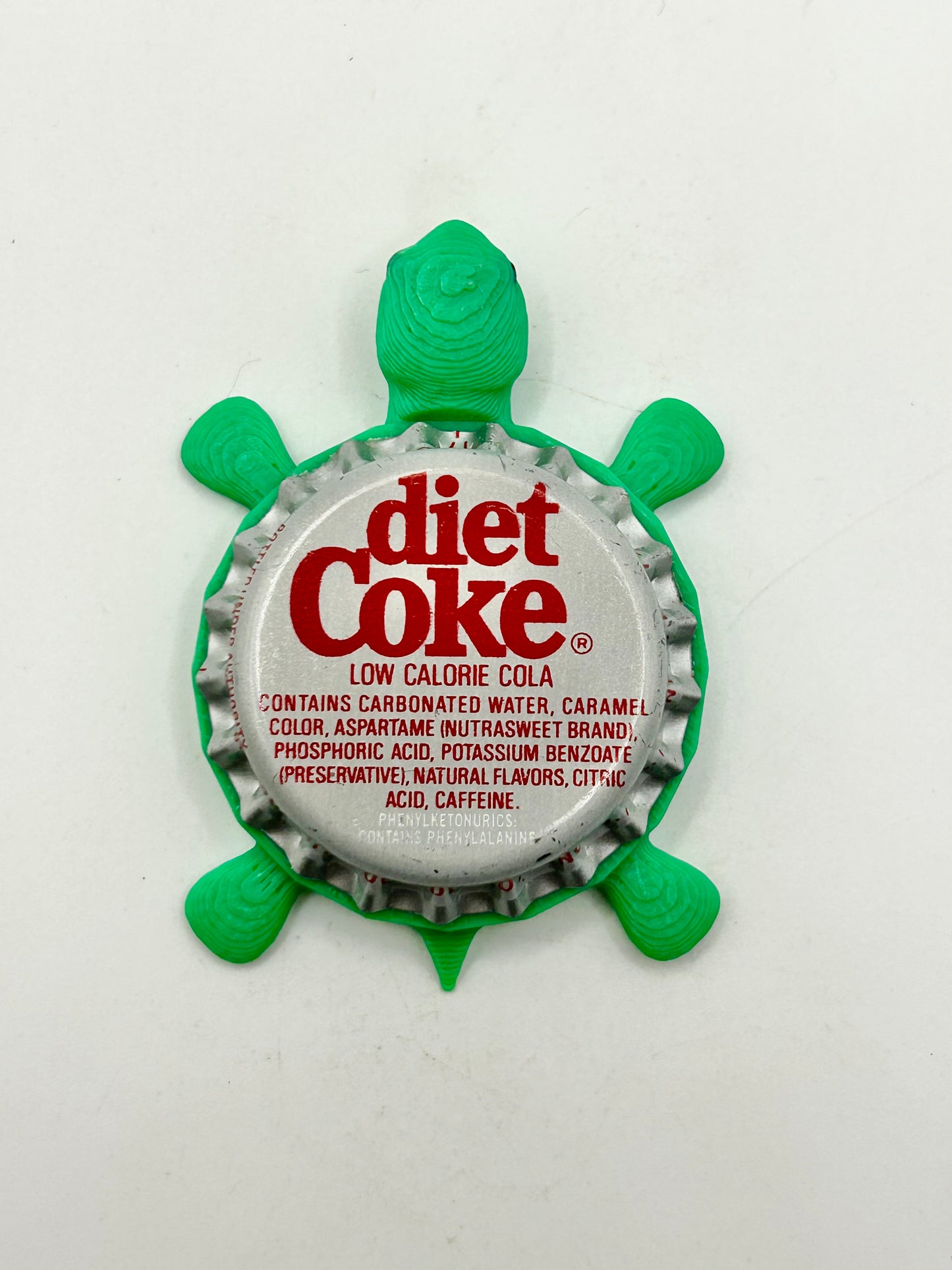 Diet Coke (Vintage) - Bottle Cap Magnet Turtle Shell Shocked Art