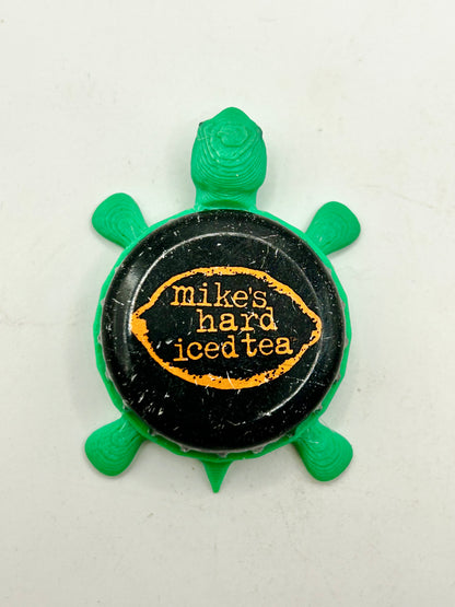 Mikes Hard Iced Tea - Bottle Cap Magnet Turtle Shell Shocked Art