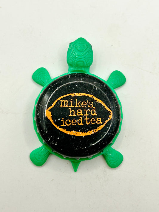 Mikes Hard Iced Tea - Bottle Cap Magnet Turtle Shell Shocked Art