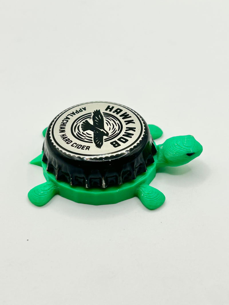 Hawk Knob Appalachian Hard Cider - Bottle Cap Magnet Turtle Shell Shocked Art