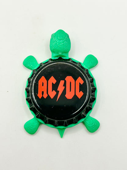 AC DC - Bottle Cap Magnet Turtle Shell Shocked Art