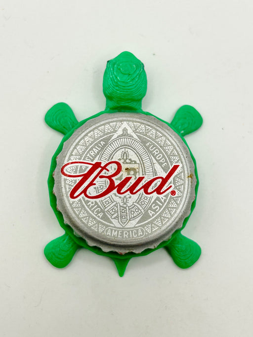 Budweiser Patriotic (All Silver) - Bottle Cap Magnet Turtle Shell Shocked Art