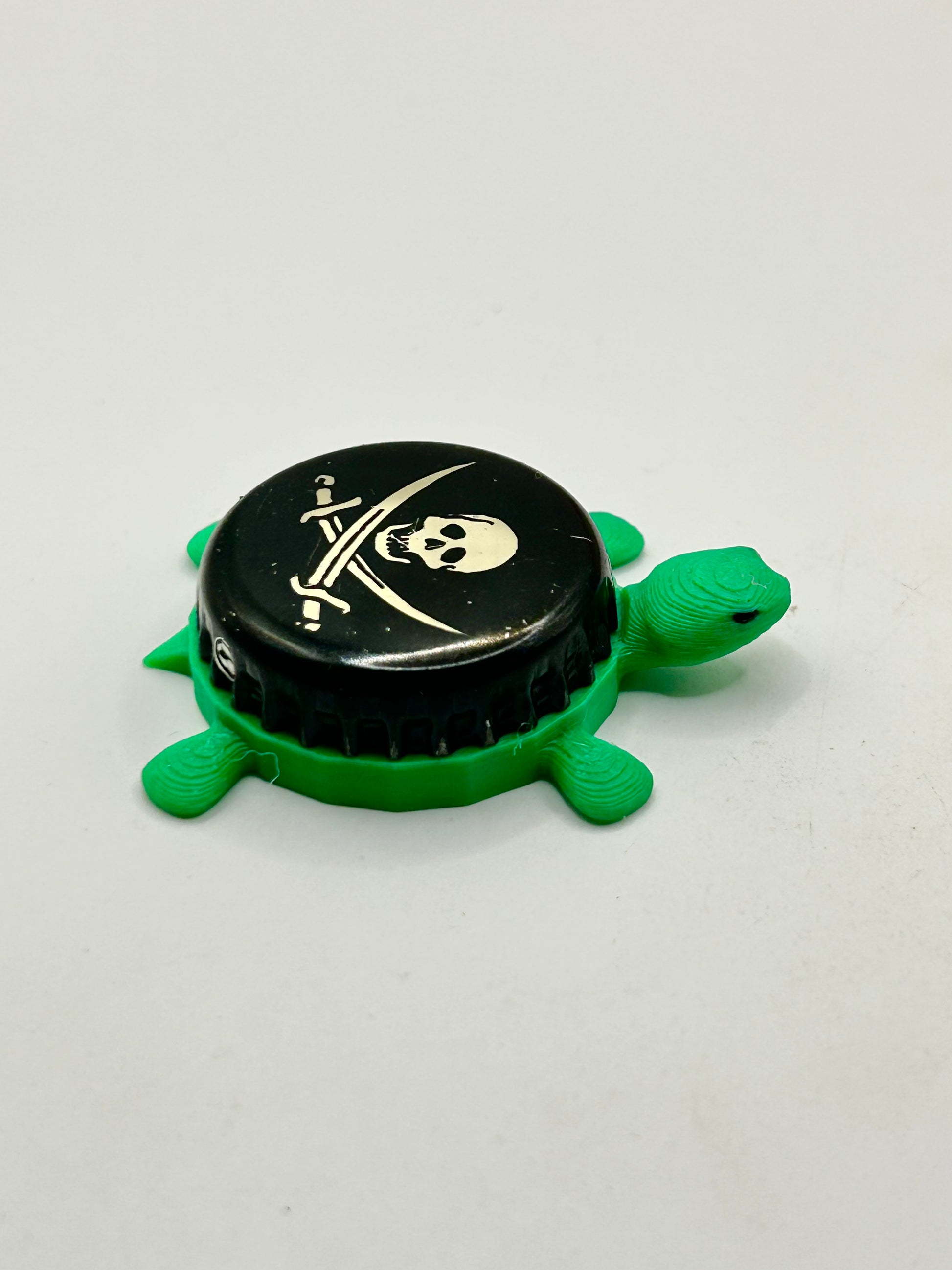 Skull with Pirate Swords - Bottle Cap Magnet Turtle Shell Shocked Art