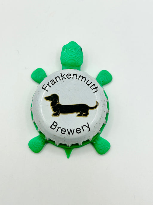 Frankenmuth Brewery - Bottle Cap Magnet Turtle Shell Shocked Art