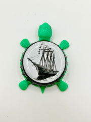 Shipyard Brewing (Ship) - Bottle Cap Magnet Turtle Shell Shocked Art