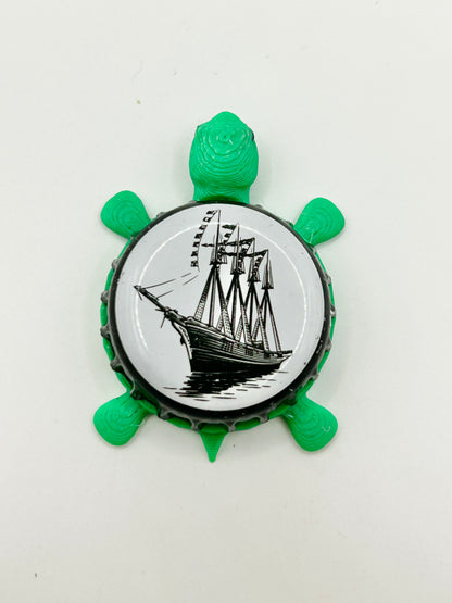Shipyard Brewing (Ship) - Bottle Cap Magnet Turtle Shell Shocked Art