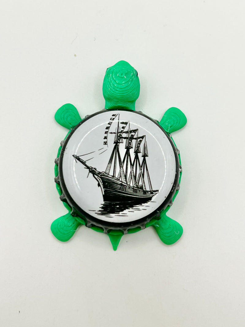 Shipyard Brewing (Ship) - Bottle Cap Magnet Turtle Shell Shocked Art