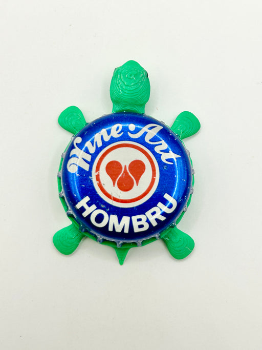 Hombru Wine Art - Bottle Cap Magnet Turtle Shell Shocked Art