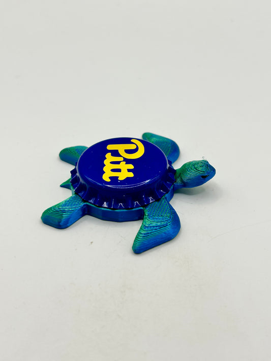 Pittsburgh Panthers (Pitt) - Bottle Cap Magnet Sea Turtle Shell Shocked Art