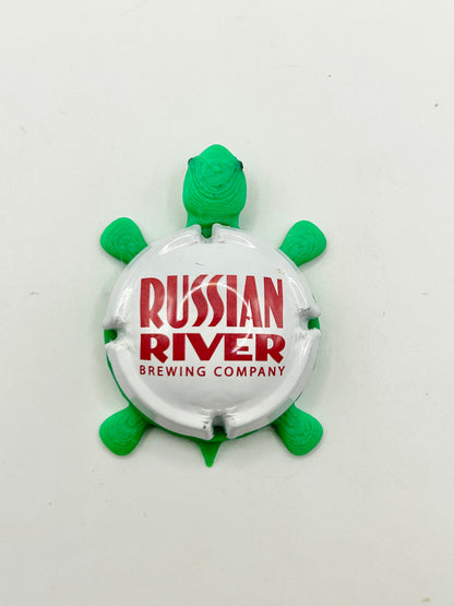 Russian River Brewing (Beer Cork Bottle Cage Cap) - Bottle Cap Magnet Turtle Shell Shocked Art