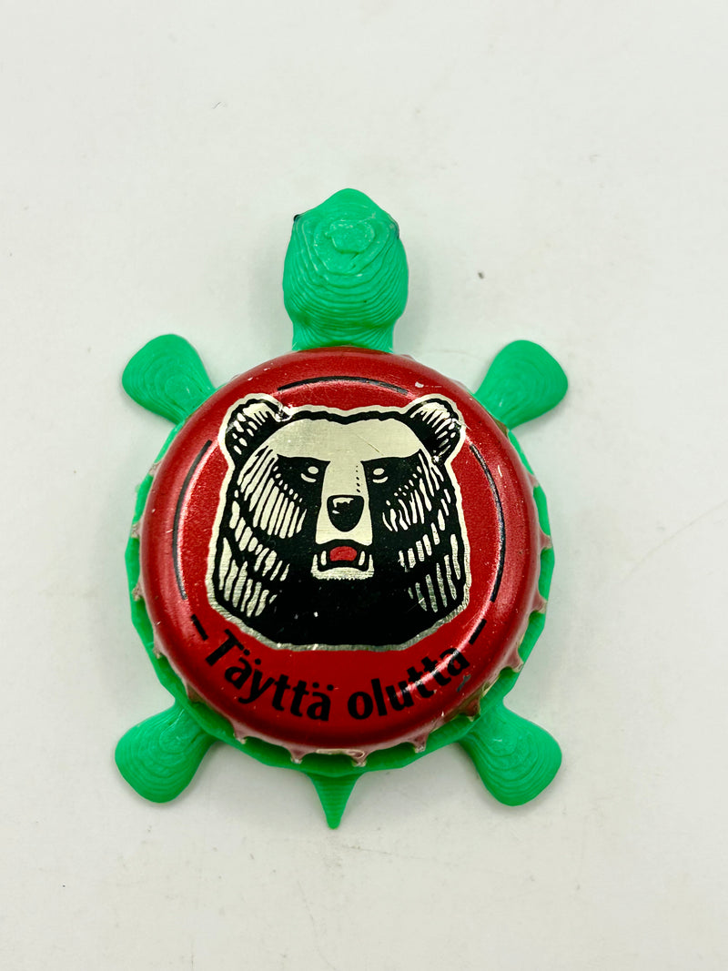 Taytta Olutta Beer (Finland, Red) - Bottle Cap Magnet Turtle Shell Shocked Art