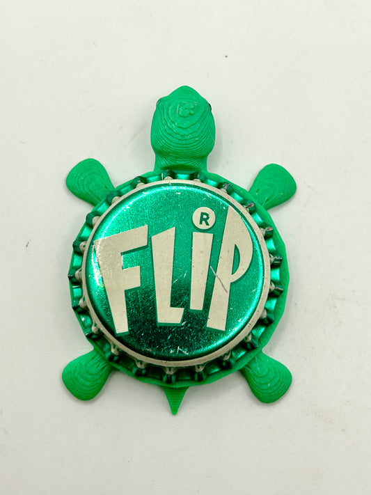 Flip Soda (Vintage) - Bottle Cap Magnet Turtle Shell Shocked Art