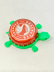 Deschutes Brewery (Red) - Bottle Cap Magnet Turtle Shell Shocked Art