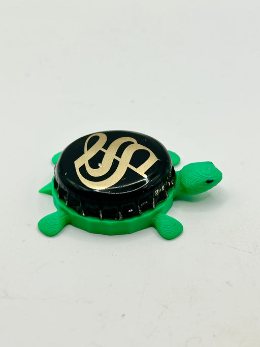 Sandorf Brewing - Bottle Cap Magnet Turtle Shell Shocked Art