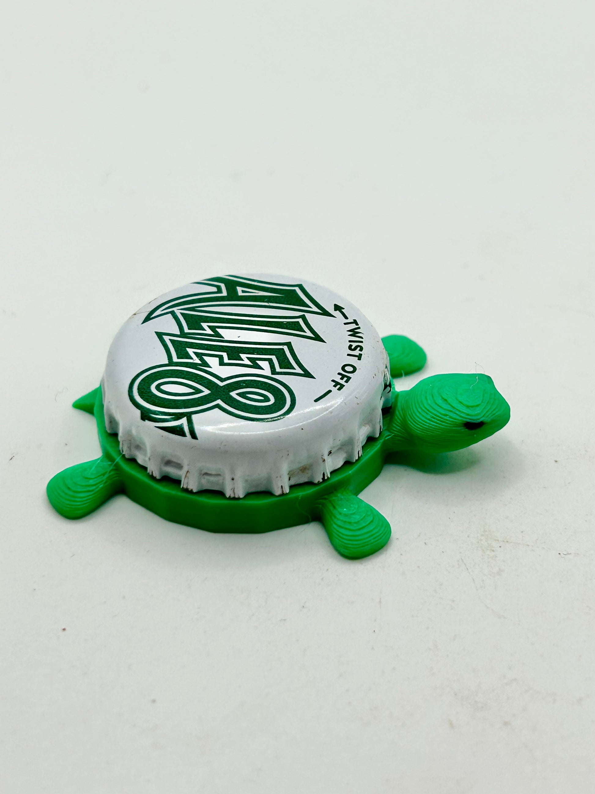 Ale8 (Green and White) - Bottle Cap Magnet Turtle Shell Shocked Art