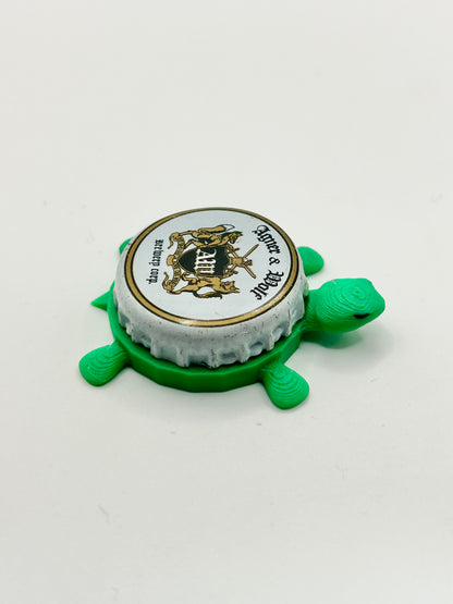 Agner & Wolf Brewing - Bottle Cap Magnet Turtle Shell Shocked Art
