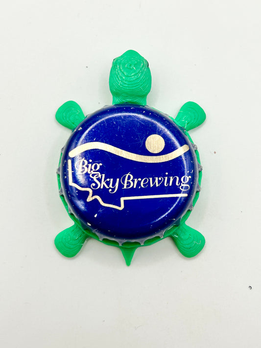 Big Sky Brewing (Text) - Bottle Cap Magnet Turtle