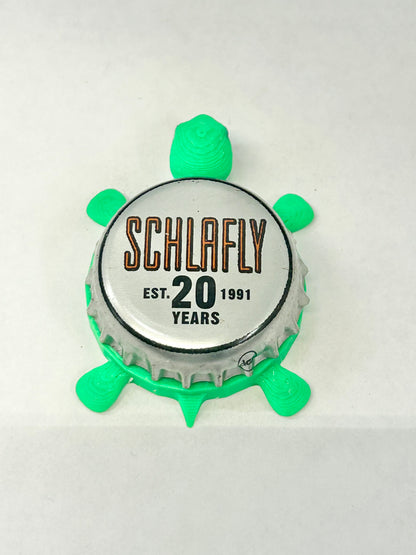 Schlafly (20 Years) - Bottle Cap Magnet Turtle Shell Shocked Art
