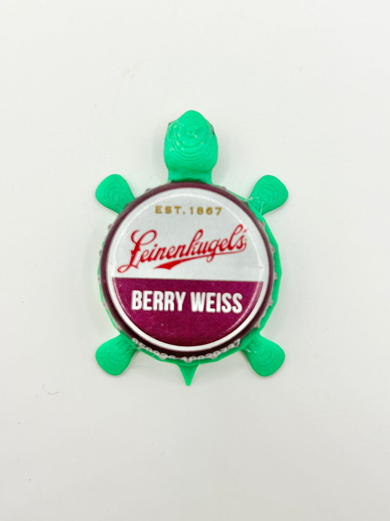 Leinenkugel's Berry Weiss (Vintage) - Bottle Cap Magnet Turtle Shell Shocked Art