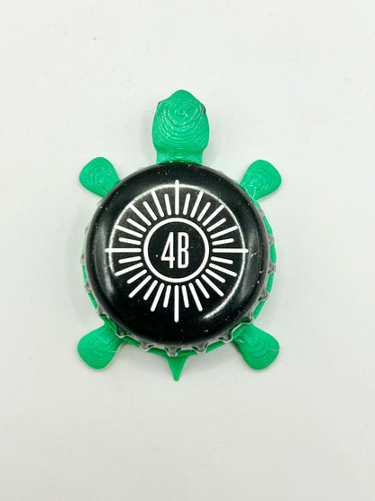 4B Brewing - Bottle Cap Magnet Turtle Shell Shocked Art