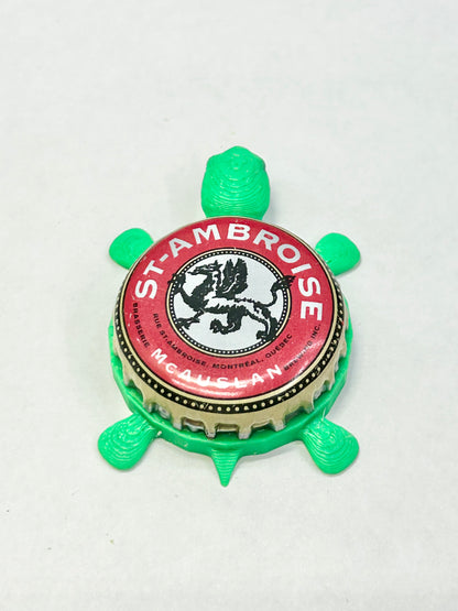 St-Ambroise, McAuslan Brewing - Bottle Cap Magnet Turtle Shell Shocked Art