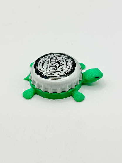 Crazy Mountain Brewing - Bottle Cap Magnet Turtle Shell Shocked Art