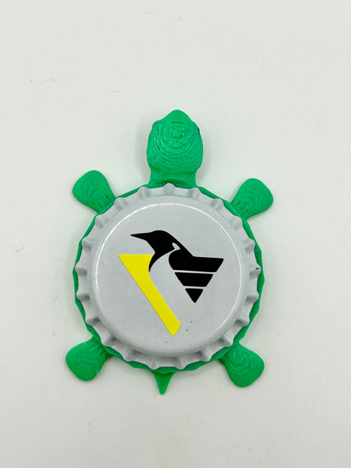 Pittsburgh Penguins - Bottle Cap Magnet Turtle Shell Shocked Art