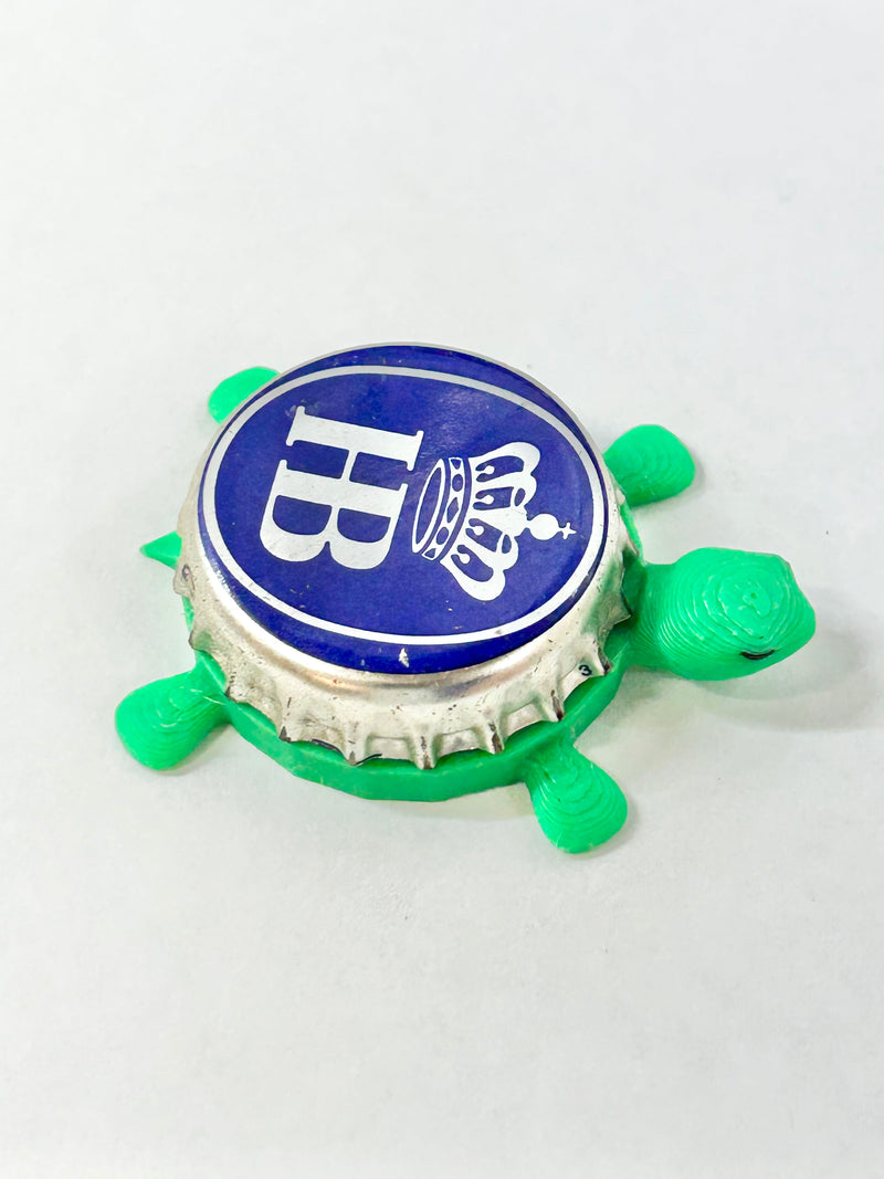 Hofbrau Beer Munchen (Silver Border) - Bottle Cap Magnet Turtle Shell Shocked Art