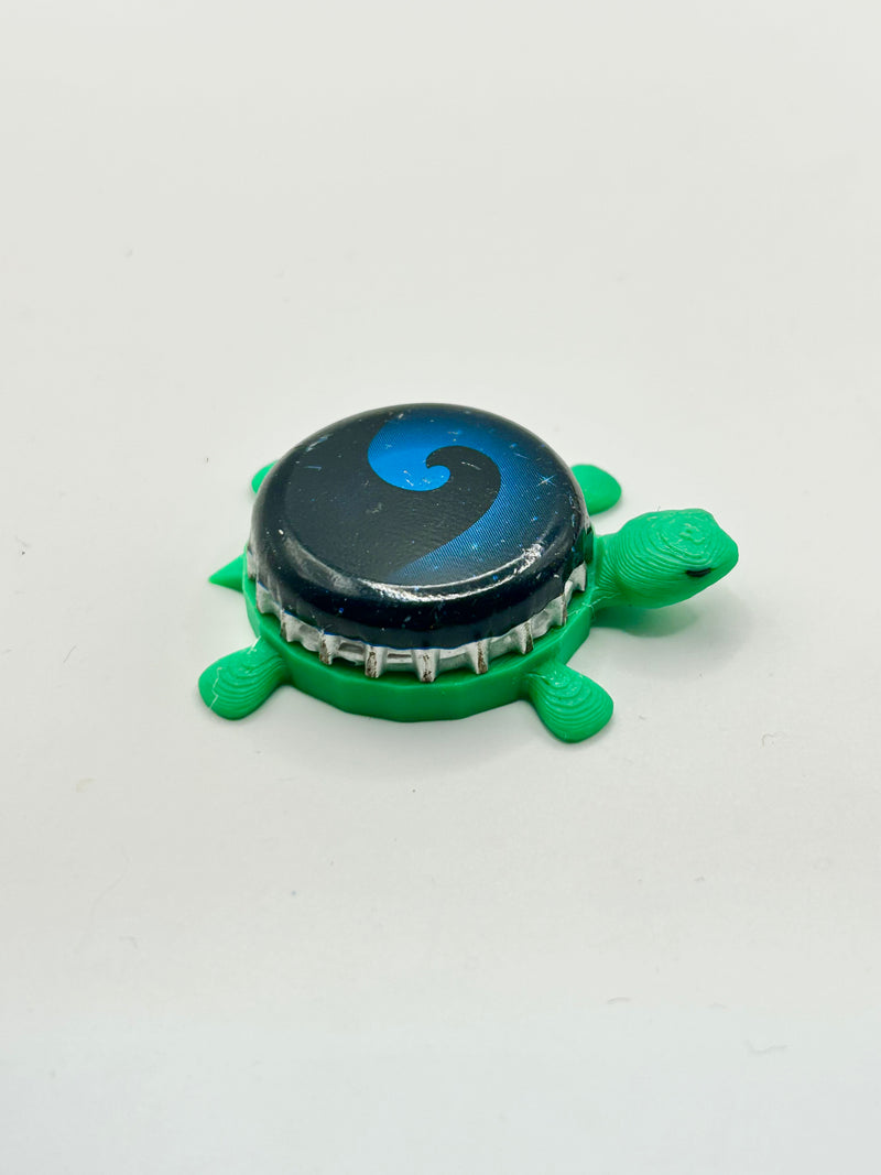 Beach Haus (Blue & Black) - Bottle Cap Magnet Turtle Shell Shocked Art